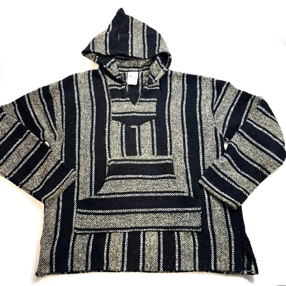 Artesania Capucha Baja Blanket Hoodie Large Aztec Style Rasta Size Large